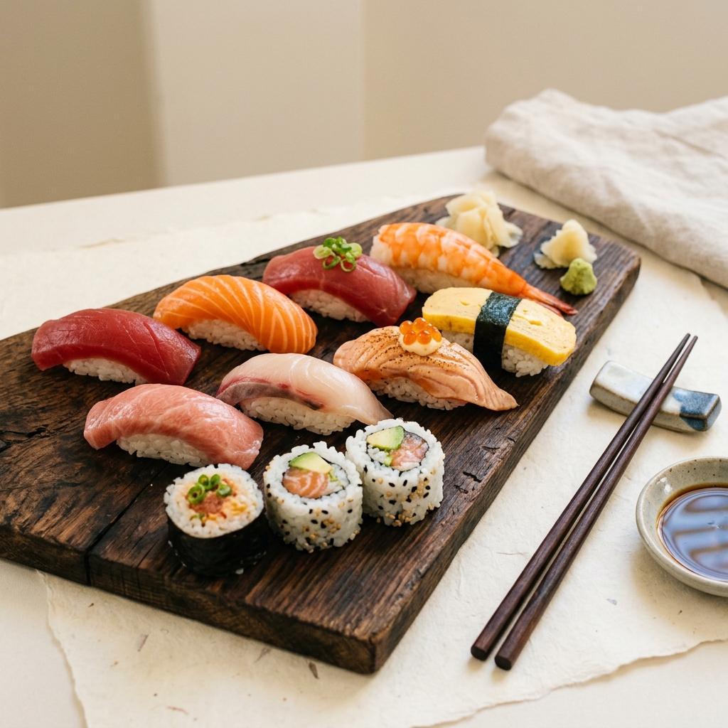 Rollo de sushi empanizado crujiente estilo mexicano relleno de res y camarón